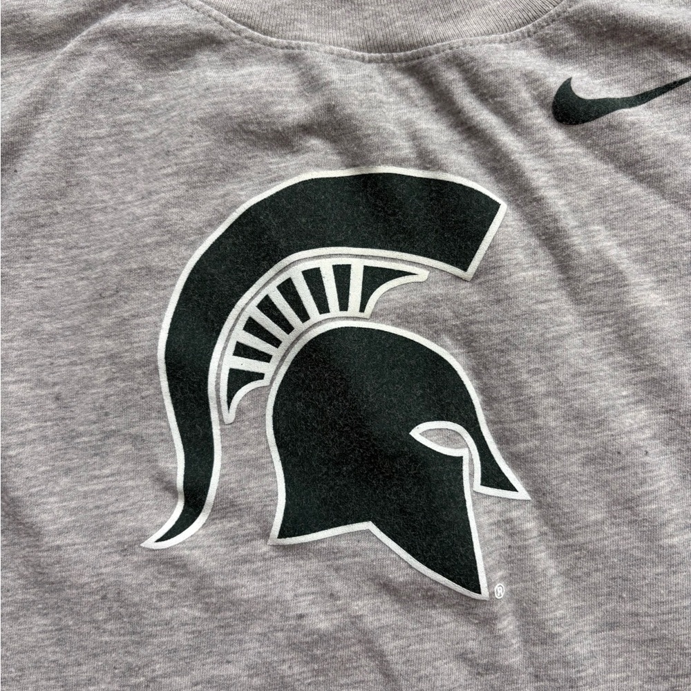 Michigan State Spartans Nike Dri-Fit Women’s Long Sleeve T-Shirt XL Gray Green - Picture 4 of 6